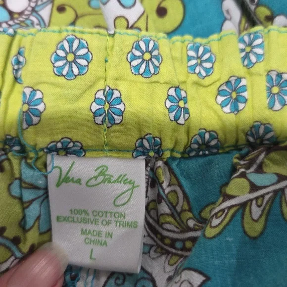 🦚Vera Bradley Adorable Cotton Pajama Pants In Very Good Condition. Size L💚💙 - Picture 12 of 12